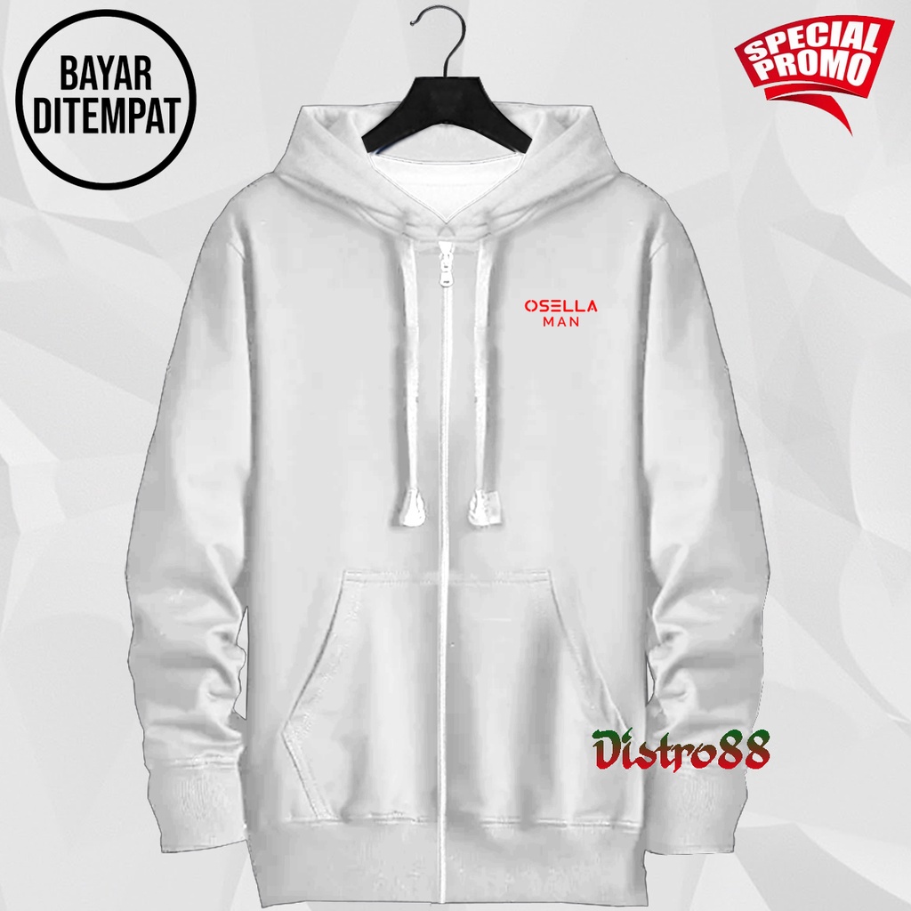 jaket Distro Osella4 Man Premium - Jaket Pria Wanita Logo Red