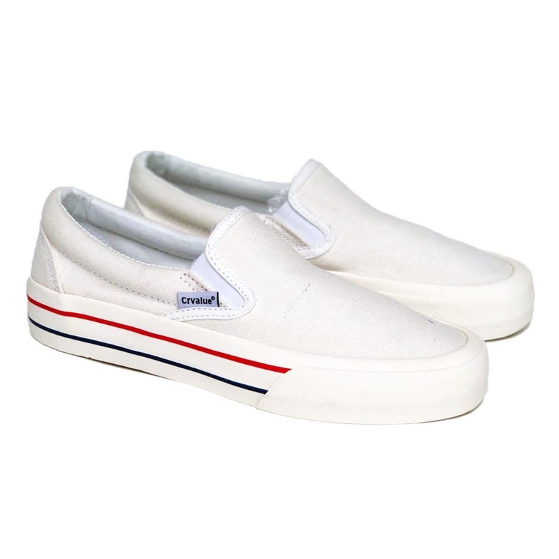 Sepatu Slip On Corvaluefootweaer Salvador offwhite merahbiru