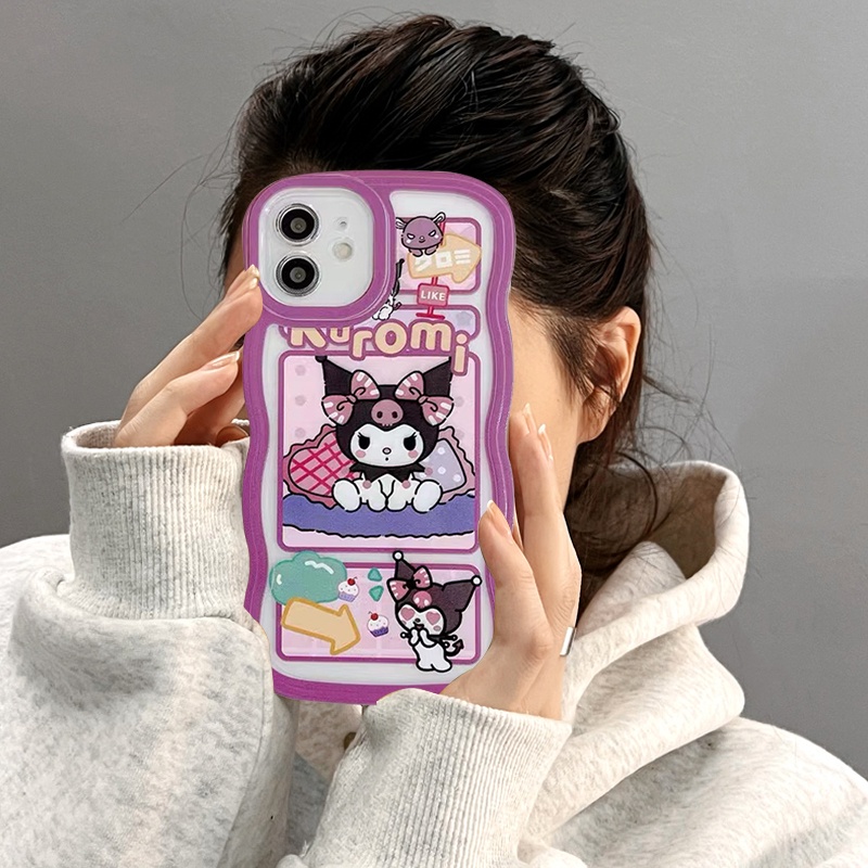 Casing Kuromi Melody Kartun Lucu Untuk Samsung A14 A04 A32 A04s A53 A50 A51 A04E A13 A12 A23 A03s A03 A20s A50S A30 A31 A11 A22 A52 A33 A20 A52s A21s Wavy Edge Transprent Soft Cover