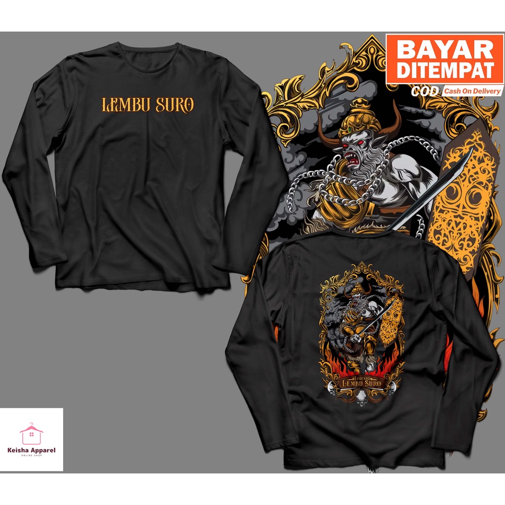 KAOS BAJU LENGAN PANJANG JAVA LEGEND LEMBU SURO KAOS LEMBU SURO COWOK CEWEK