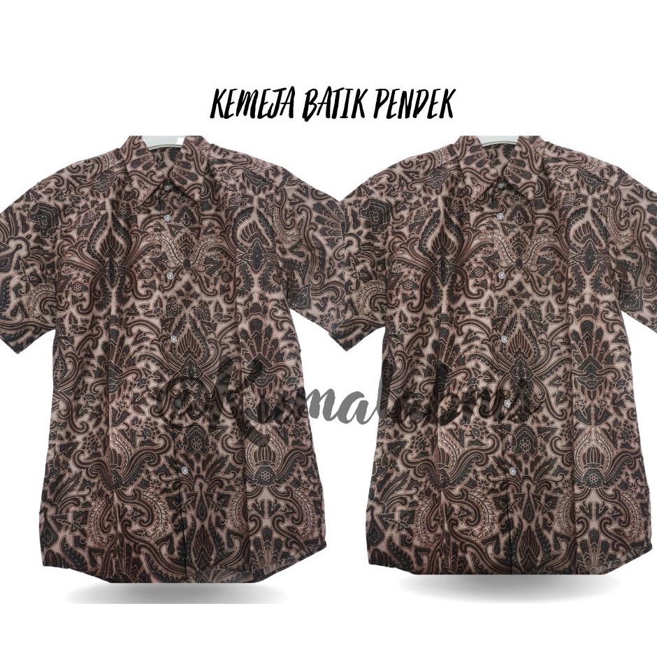 COD//Kemeja Batik Pria // Lengan Pendek // Bahan Halus Tebal