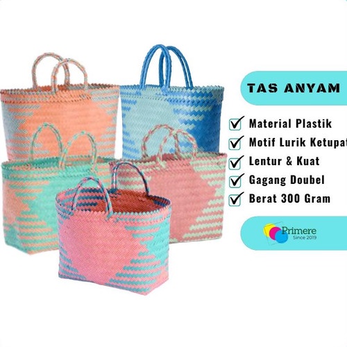 [LS99]Tas Anyaman Plastik Premium Murah/Tas Belanja Pasar Anyaman plastik