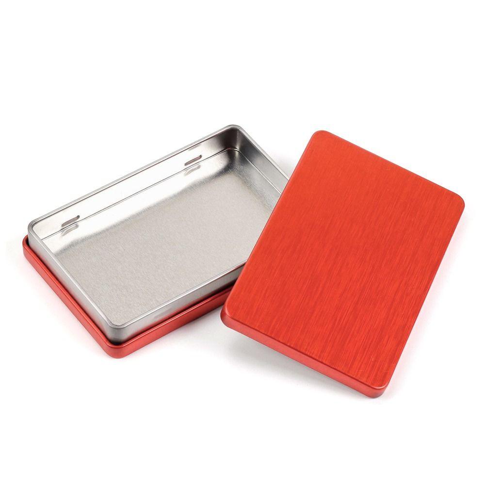 Solighter Tin Box Portable Rectangle Tea Can Kotak Penyimpanan Kaleng