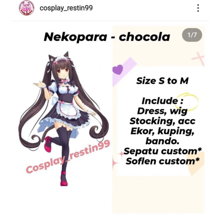 rental sewa kostum cosplay anime nekopora chocola