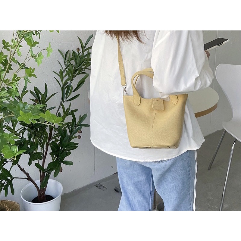 Tas Selempang Kulit Wanita Tas Cewek Mini Korean Soft Texture Bucket Bag GC 8509