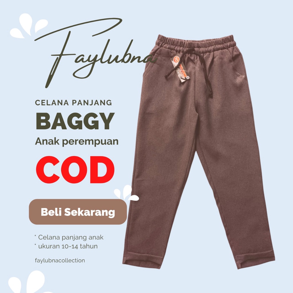 Baggy Pants kids 6-13 Year / Celana Panjang Anak Perempuan / Baggy Tanggung