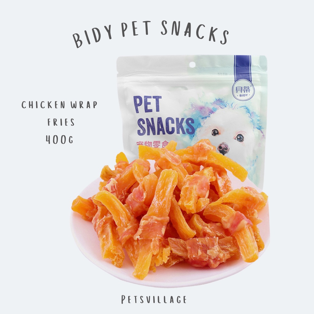 BIDY PET SNACKS CHICKEN WRAP FRIES 400GRAM