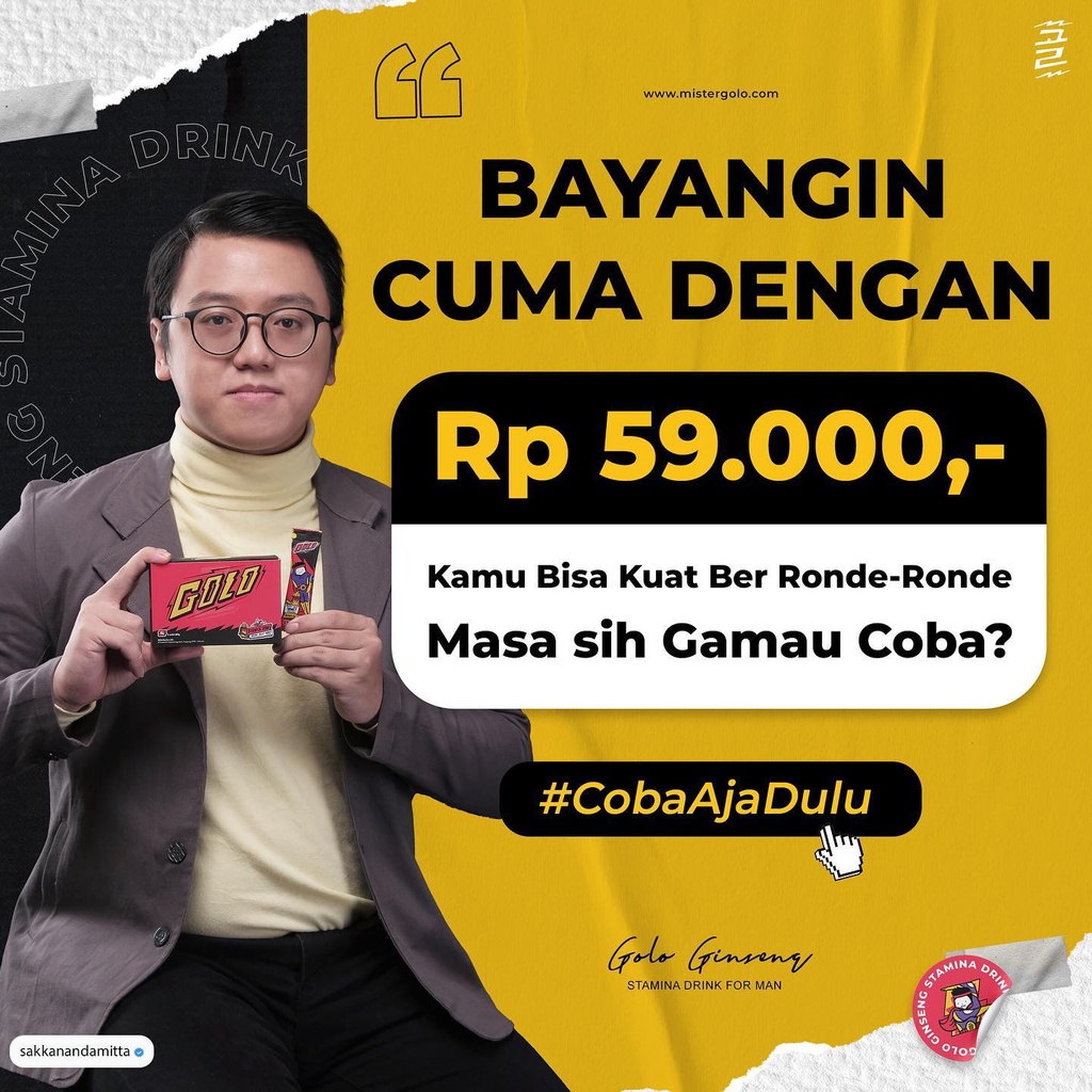 Mister Golo Ginseng Gingseng Korea Asli Ori Original 1 Sachet Botanical Drink Suplemen Vitalitas Pri