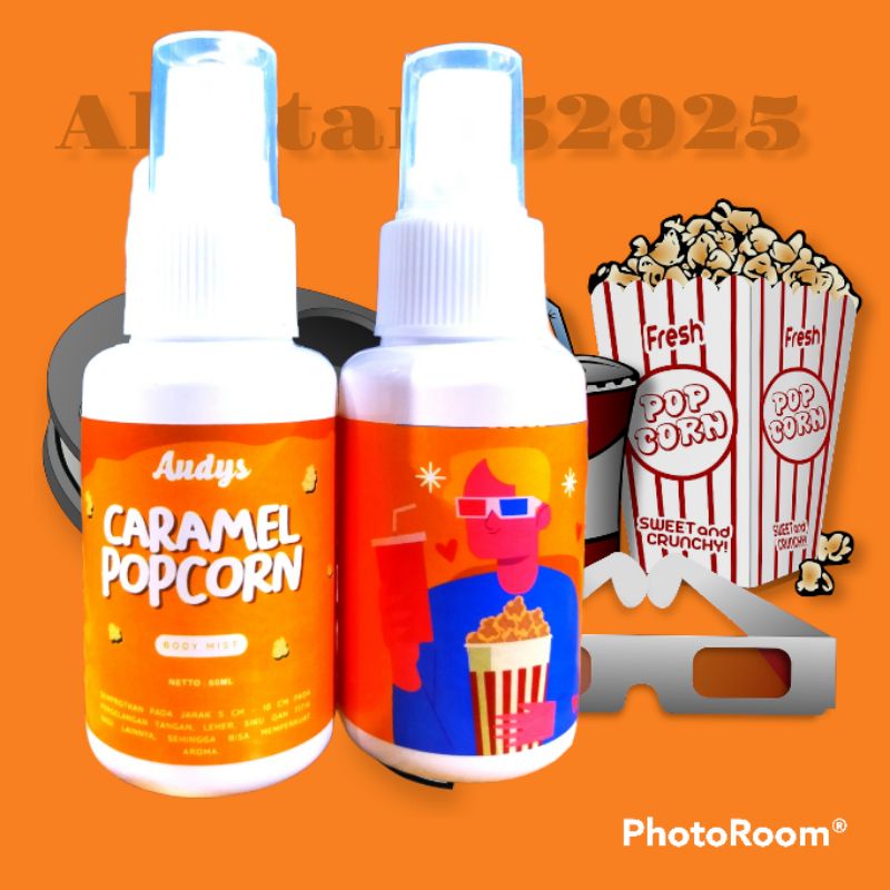 Parfum Body Mist Popcorn 65ml Premium / Parfum Popcorn Caramel 65ml Best Seller / Parfum Popcorn Wangi Tahan Lama