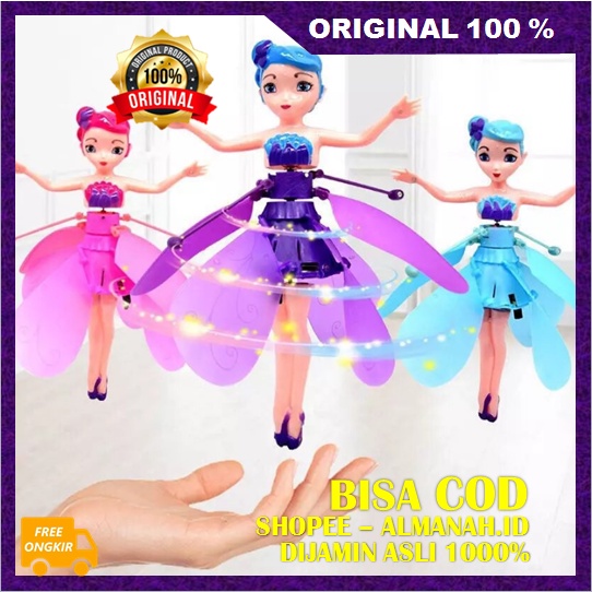 [BISA COD] Flying Fairy Toys Mainan Barbie Terbang Sensor Tangan ASLI