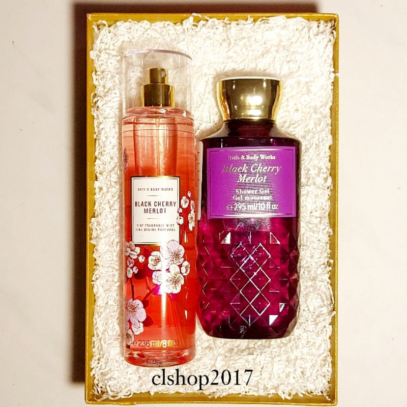 BBW BLACK CHERRY MERLOT GIFT SET PAKET BATH &amp; BODY WORKS