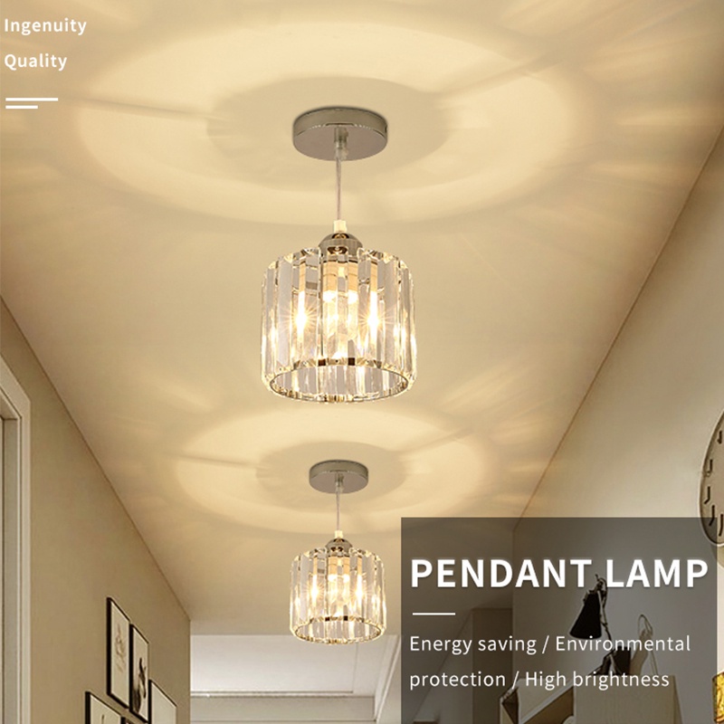 【COD】Lampu Kristal Plafon Rumah Lampu Ceiling Kristal Kotak Modern Crystal Round Ceiling Lamp / Lampu Plafon Gantung Kristal