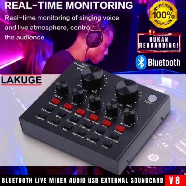 

Jual Live Mixer Audio USB External Soundcard Broadcast Microphone Headset Limited