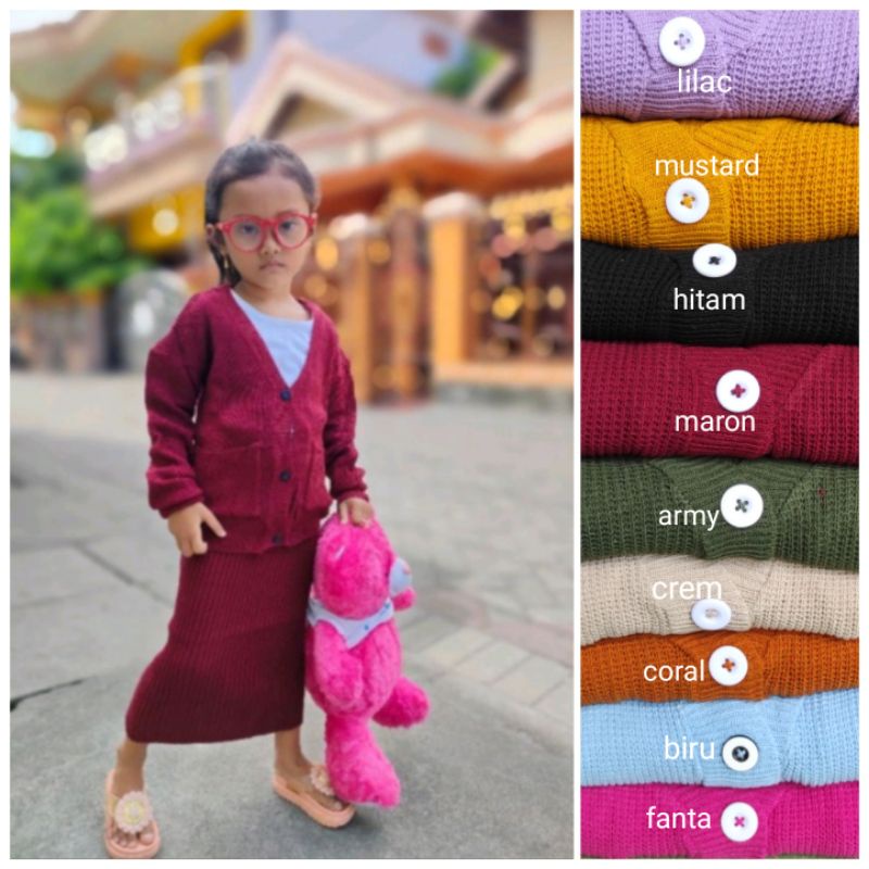 setelan cardy rajut marisa anak