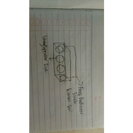 Box speaker 3 inch x3 + passive radiator 4 inch kiri kanan