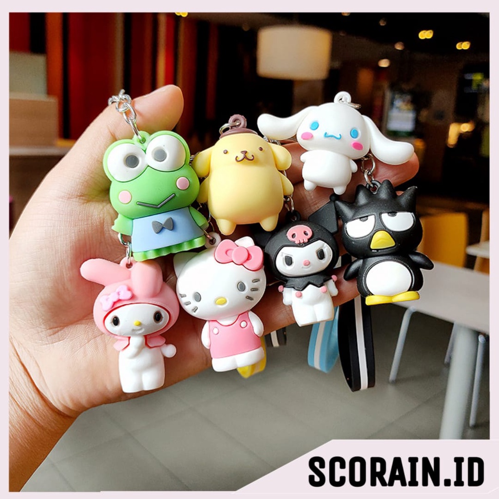 GANTUNGAN KUNCI KARAKTER KARTUN MINI | GANCI BONEKA MINI PVC KARET GANTUNGAN LUCU ANAK-ANAK | GANTUNGAN KUNCI SIMPLE