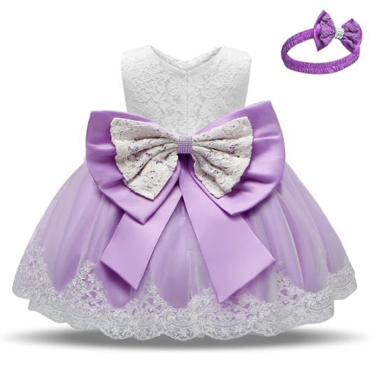 DRESS PESTA ANAK PEREMPUAN IMPORT / BAJU PESTA ANAK TUTU SATIN IMPORT + BANDO