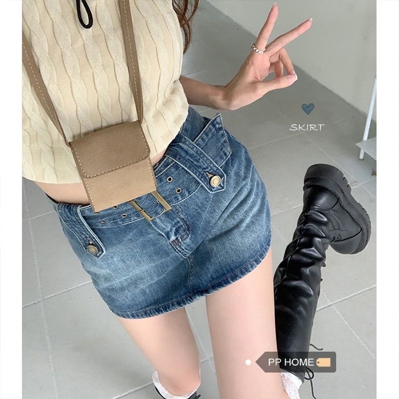 Rok jeans pendek retro biru rok mini jeans rok korean style rok wanita rok kekinian rok denim cewek rok a line jumbo big size terbaru 2023