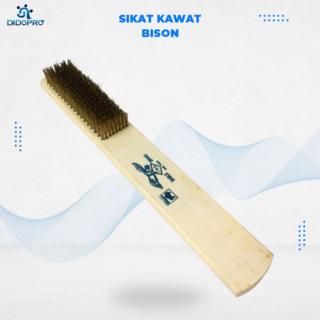 Sikat Kawat Kuningan Gagang Kayu / Brass Wire Brush 8 Baris EAGLE BRAND