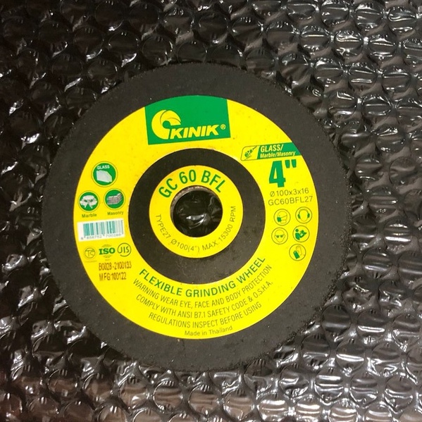 Kinik GC60 Flexible Grinding Disc GC 60 KINIK Batu AMPLAS Gosok Kaca GC-60BFL Thailand Batu Kinik
