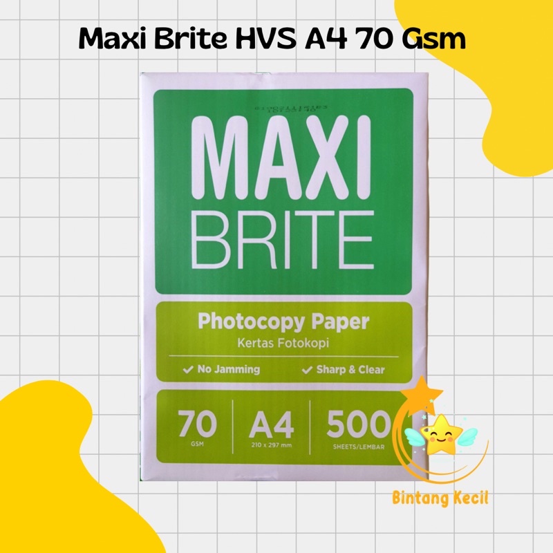 

[RIM] KERTAS HVS MAXI BRITE A4 70 GSM KERTAS FOTOKOPI