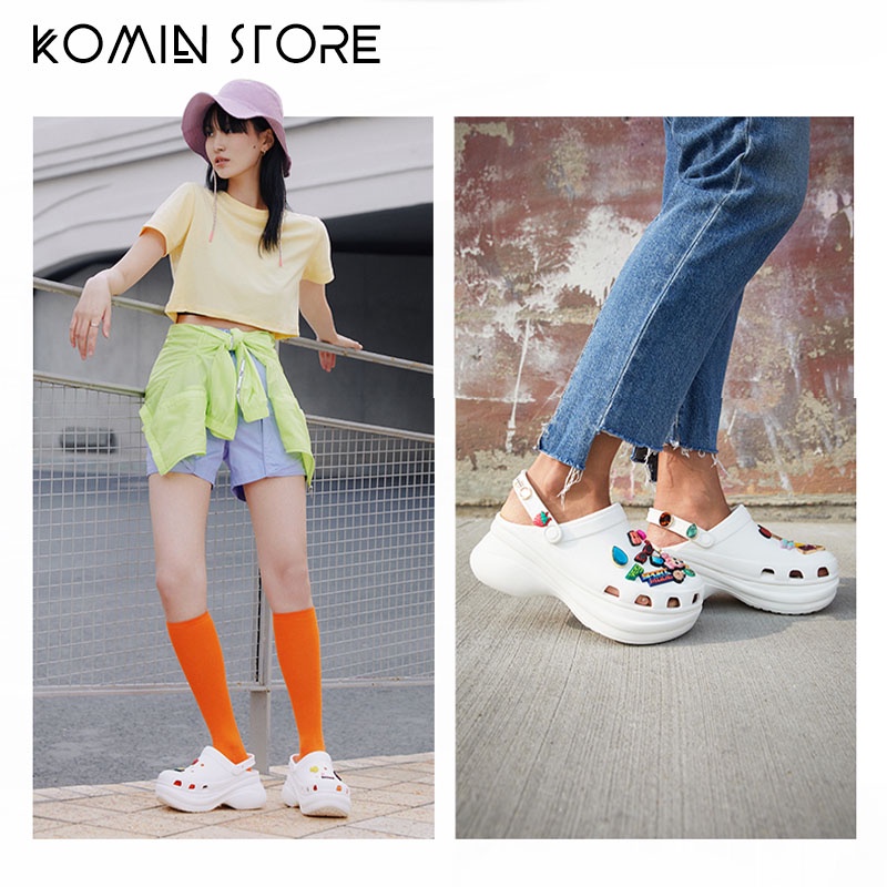 KOMIN-Sandal Kodok Wanita Sandal Baim Sandal Wedges Kekinian Import JIBBITZ  Anti Slip Sandal Karet Spons Eva Classic Bae Clog Sandal Slop Wanita