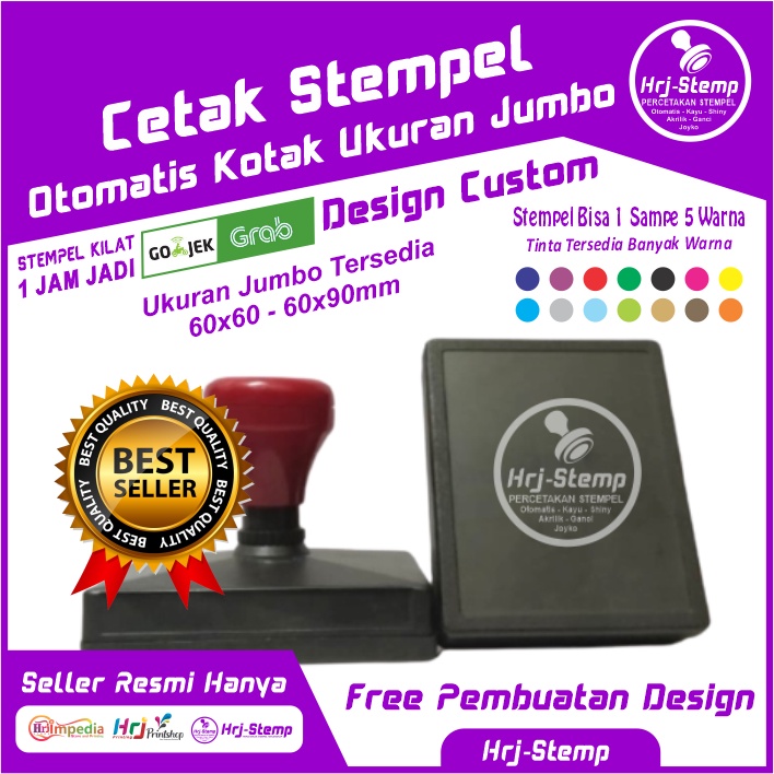 

Cetak Stempel Otomatis Ukuran Besar 60x60-60x90mm Stempel Warna Flash