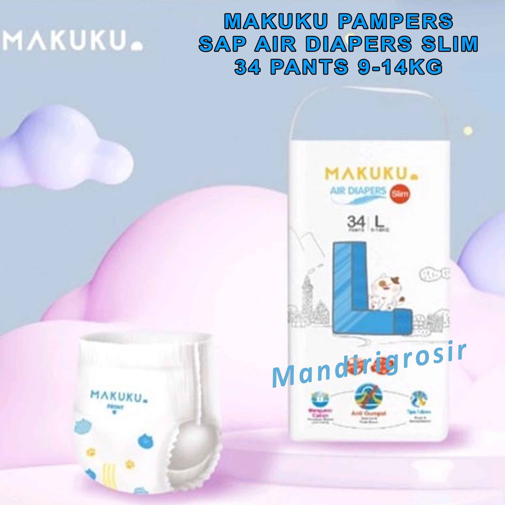 Pampers * Sap Air Diapers Slim * Makuku Pampers * Popok Celana * Daya Serap Anti Gumpal