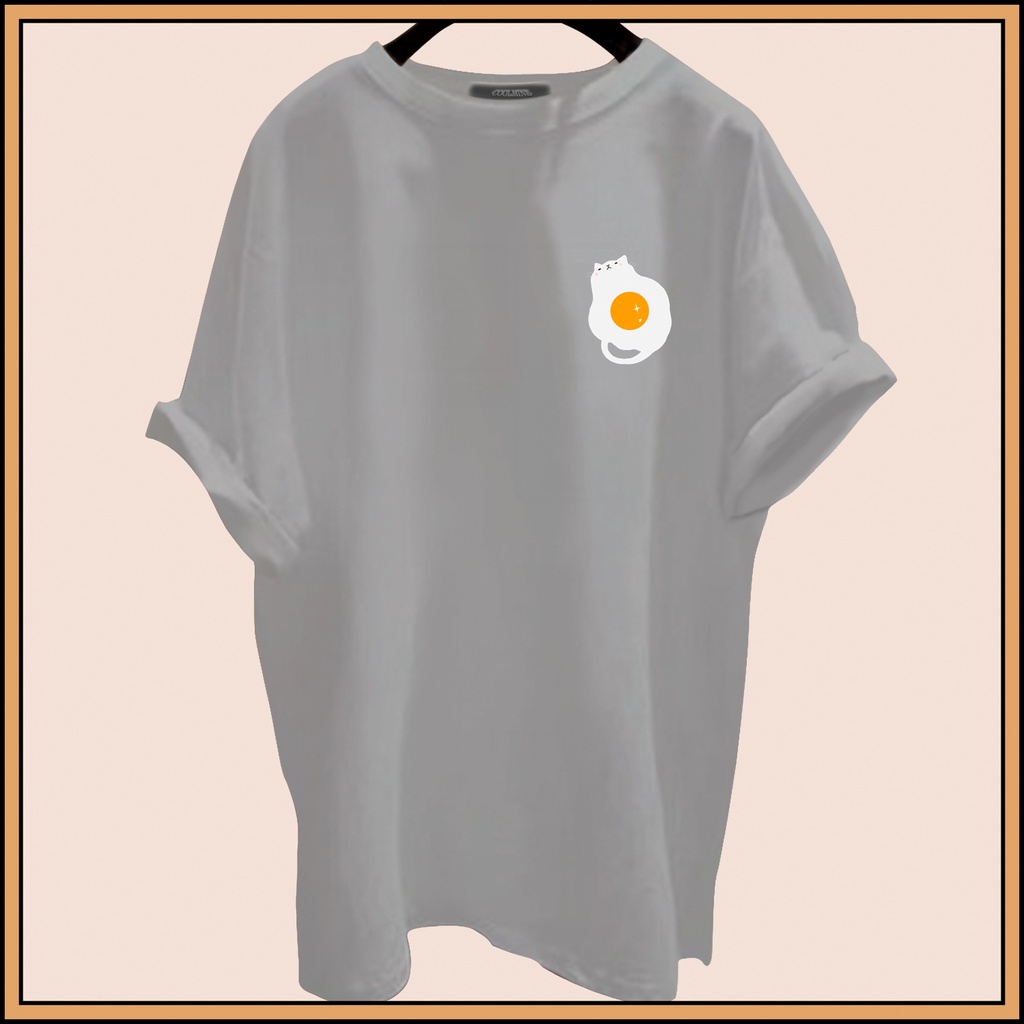 CALVIERO SHOP - BAJU KAOS ATASAN WANITA PRINT CAT EGG LOGO GALAXY PRINT