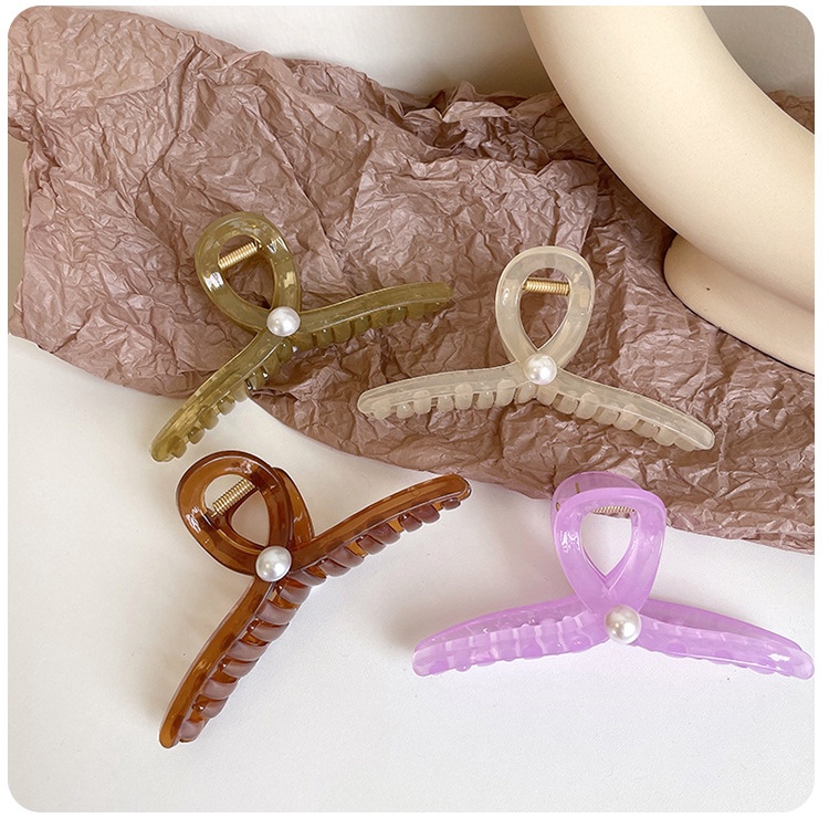 JEPIT SHARK + PEARL HAIRCLIP JEPITAN KLIP RAMBUT JEDAI TEBAL TRANSAPARAN POLOS KOREA BESAR PANJANG TRANSPARAN KOREAN WOMEN JUMBO LARGE SHARK JAW THICK HAIR CLUTCHER CLAW CLIPS ACRYLIC HAIRCLIP CEPOL TRANSPARENT COLOR