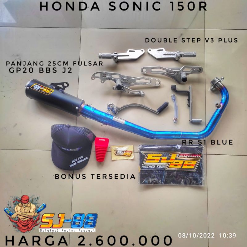 Knalpot sj88 sonic 150r rr s1 blue gp20 bbs j2 paket ub v3