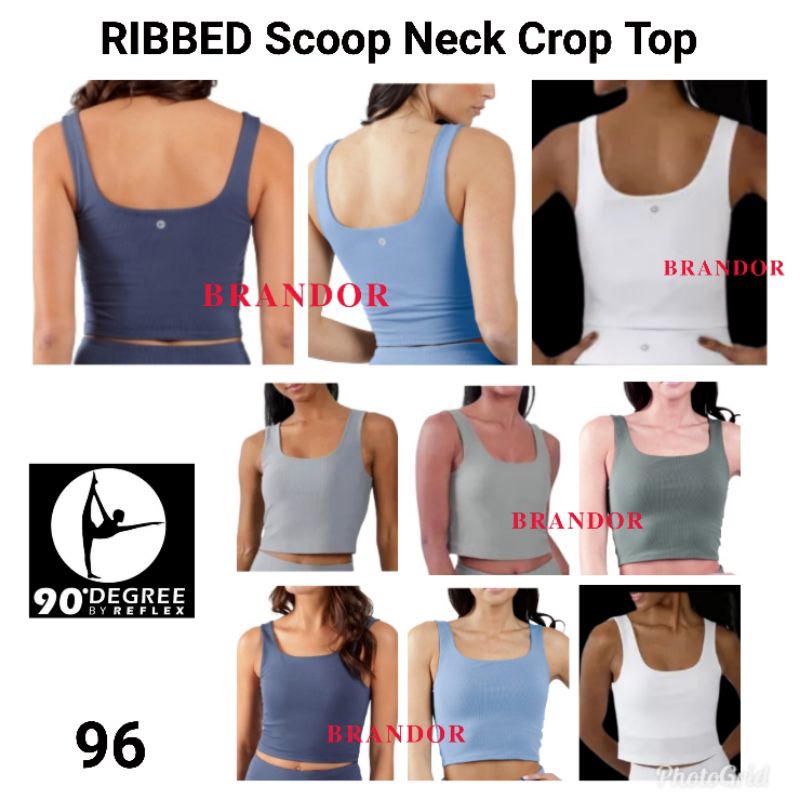 DGTT96 - RIBBED SCOOP NECK CROP TOP By DEGREE