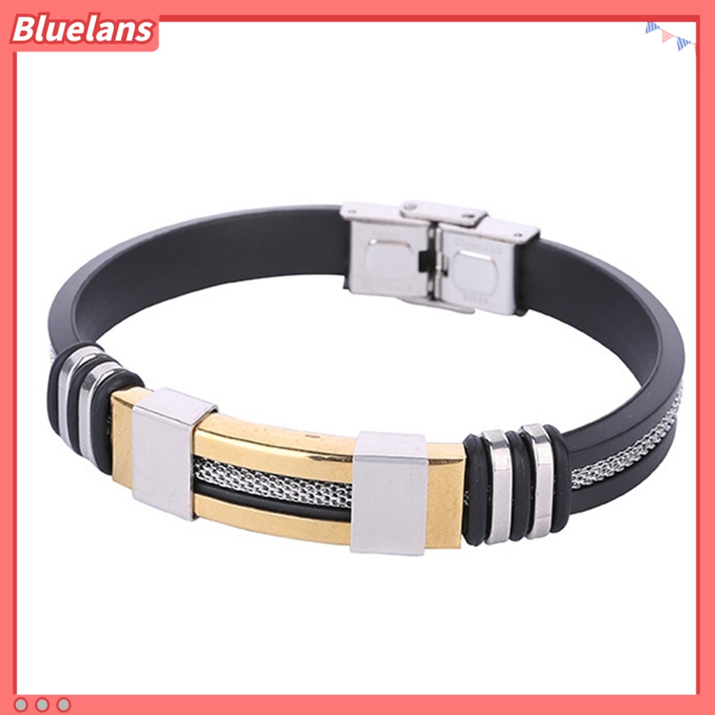 [bluelans]Fashion Stainless Steel Men Bracelet Jewelry Bangle Wrist Band Party Decoration