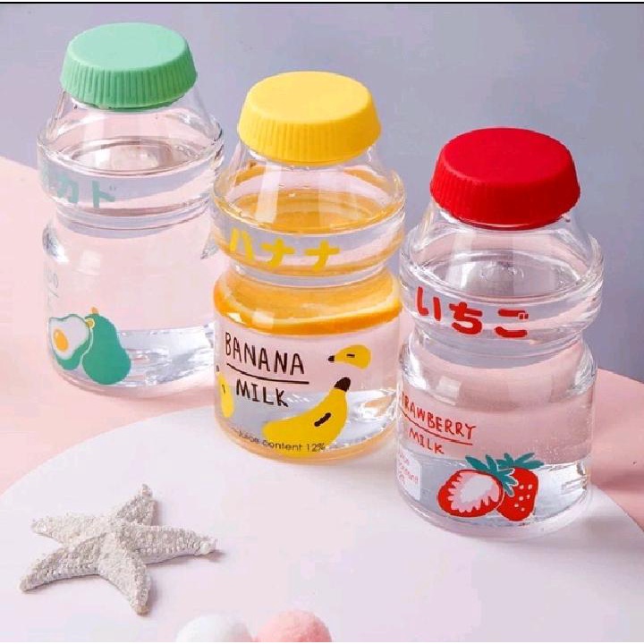 Botol Minum Unik Bentuk Yakult Fruity Transparant Botol Minum 480 ml  Botol Minum Anak Bentuk Lucu Botol Minum Anak Warna Warni