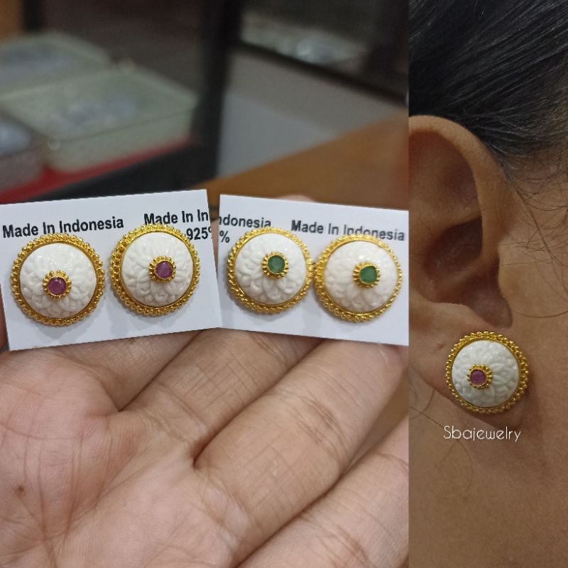 giwang bali perak lapis emas