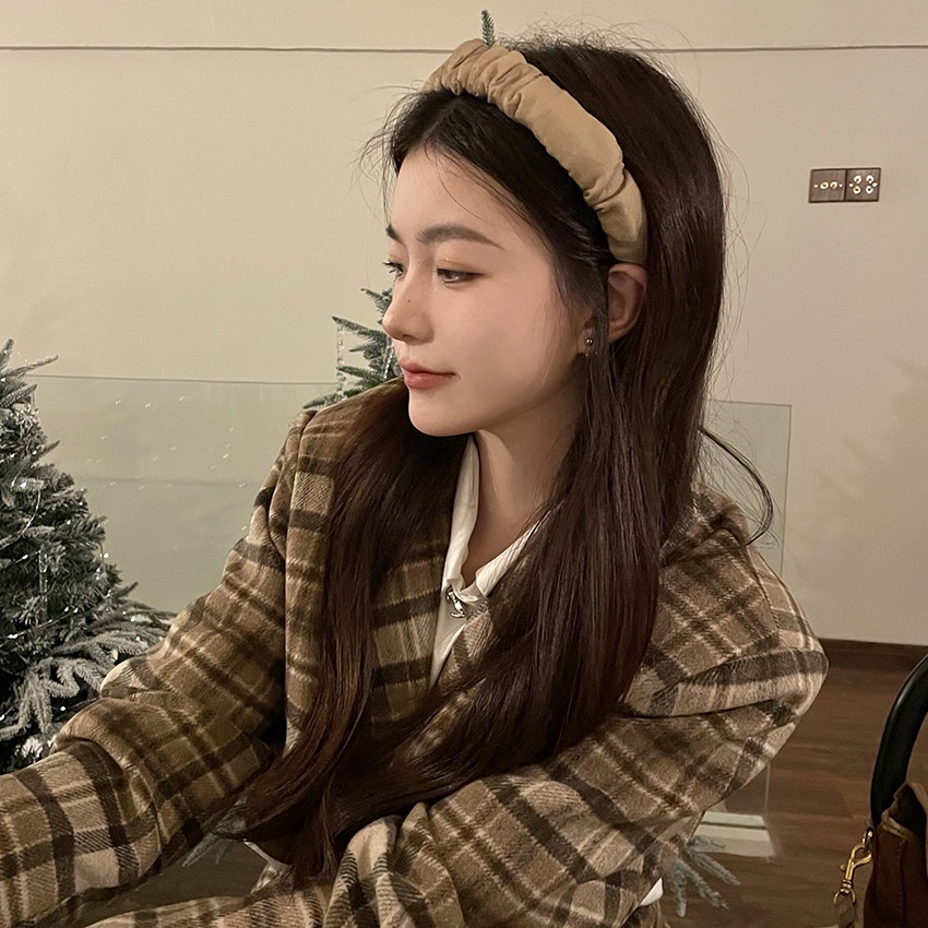 BANDO KAIN KERUT WARNA POLOS BENDO WANITA KOREA SOLID COLOR LEMBUT HEADBAND HAIRBAND KOREAN HEAD HAIR BAND AKSESORIS RAMBUT SCRUNCHIE LEBAR WIDE PASTEL COLOR SOFT