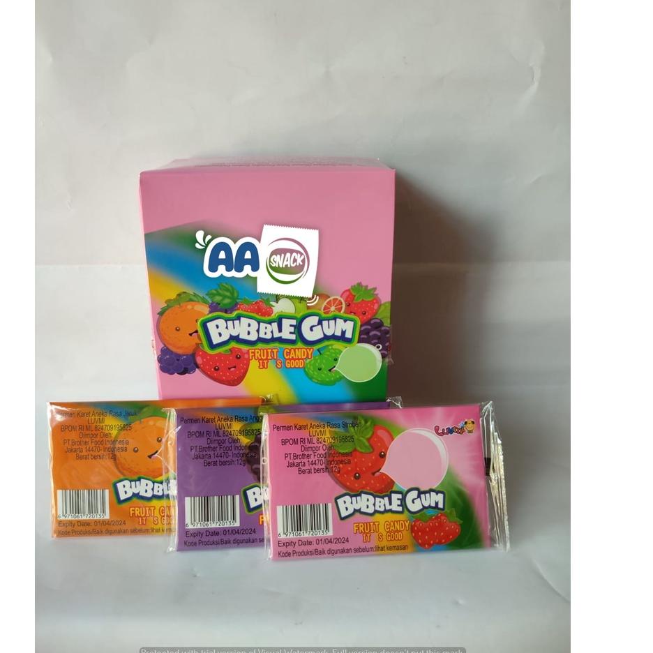 

idUu1U5--BUBBLE GUM AMPLOP MIX FRUITS LUVMI ISI 30 X 12GR