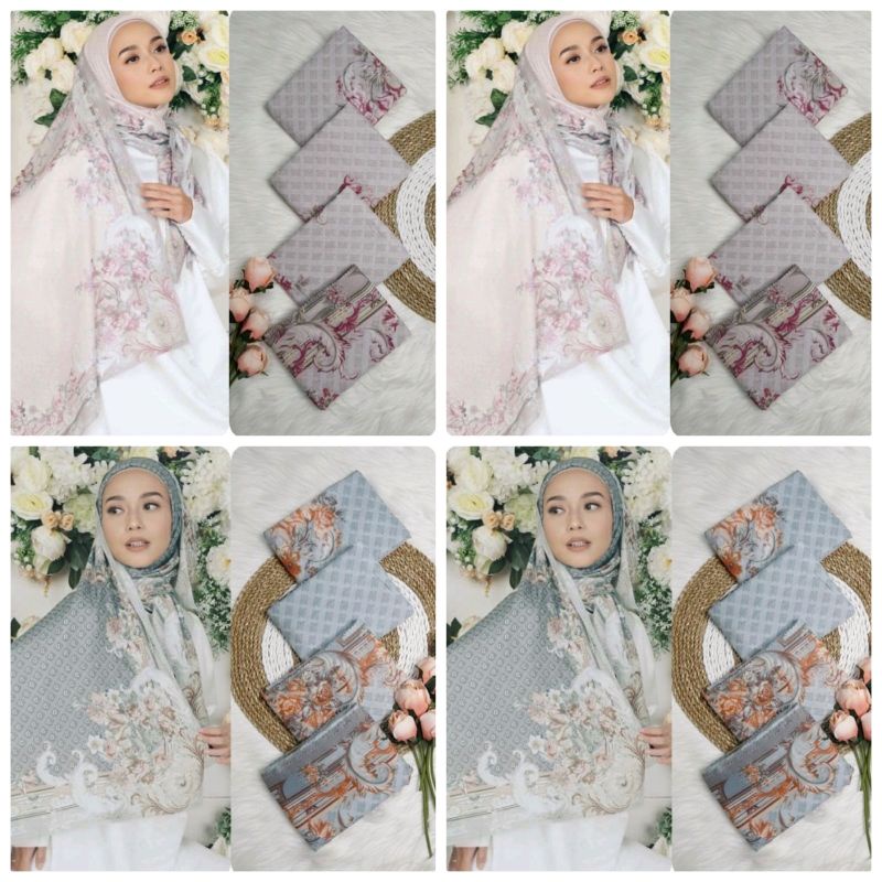 (Khalisahhijab)COD Harga Grosir Kerudung Segiempat Denai Voal Motif Premium Terbaru