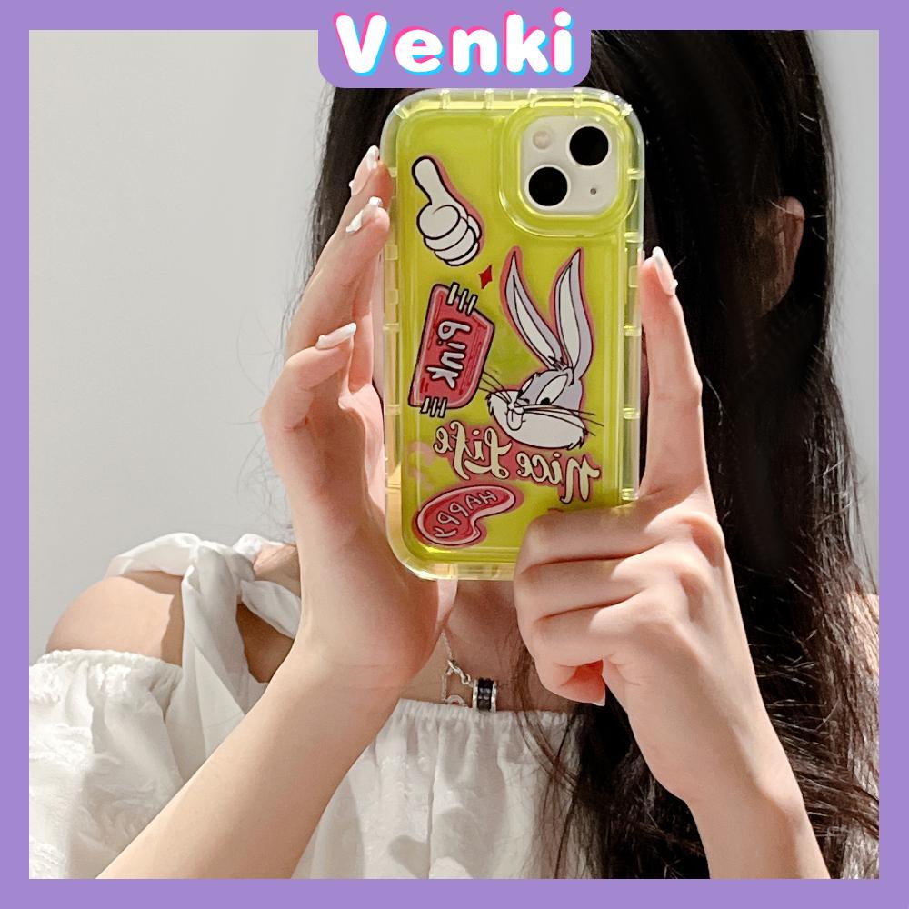 Case For iPhone 14 Pro Max TPU Soft Jelly Airbag Case Cartoon Cute Rabbit Clear Case Camera Protection Shockproof For iPhone 14 13 12 11 Plus Pro Max 7 Plus X XR