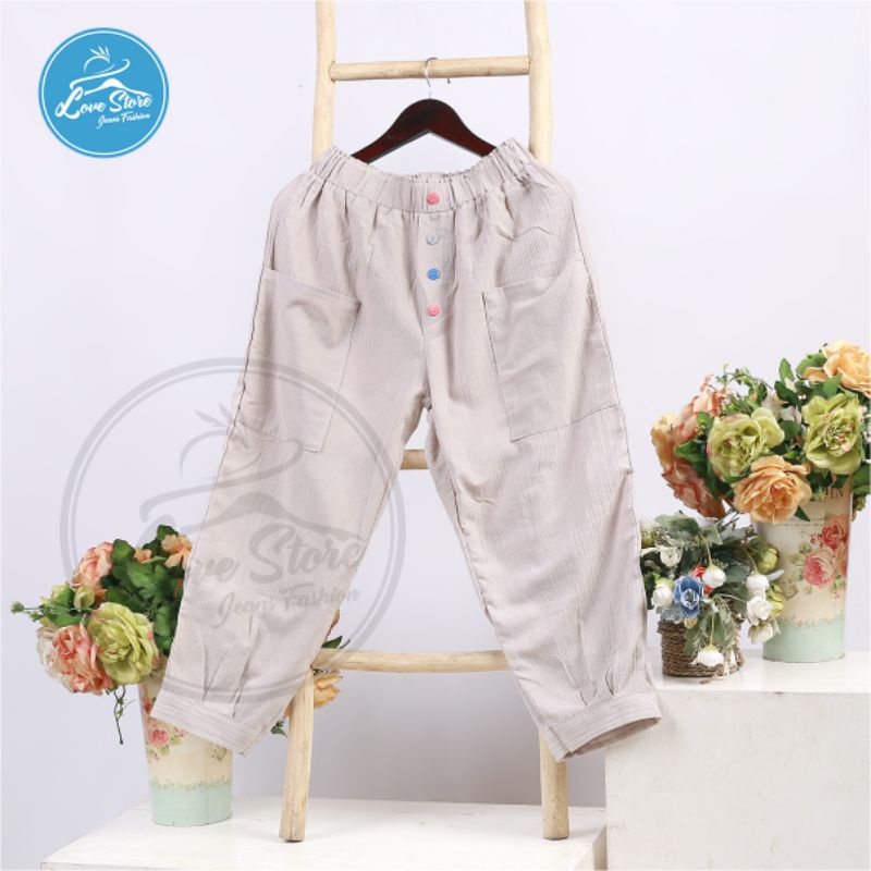 Mera Pants / Celana Korea Cotton Twill / Celana Kasual Wanita