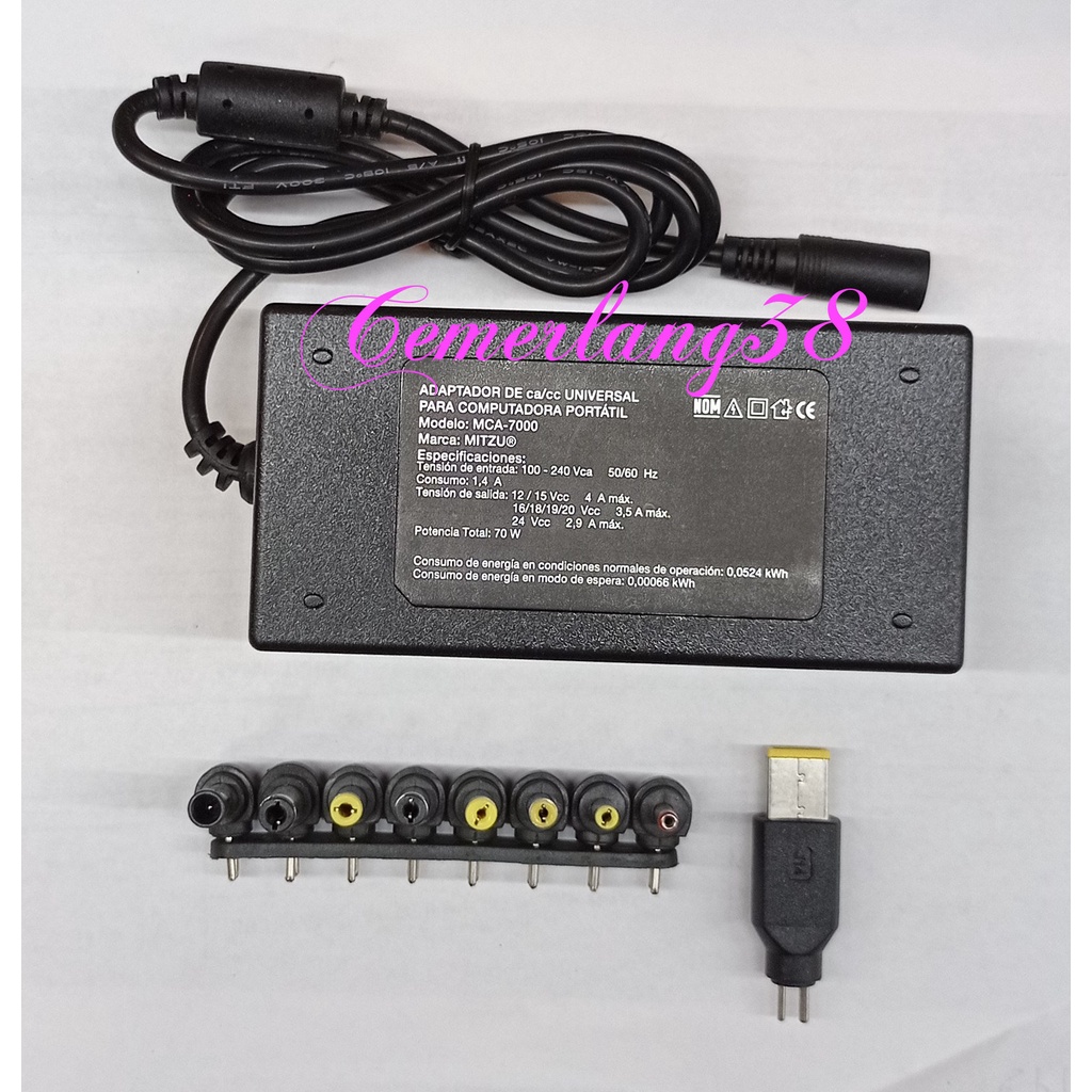 Universal Charger Adaptor Laptop 70W Power Notebook 70 W 70 Watt