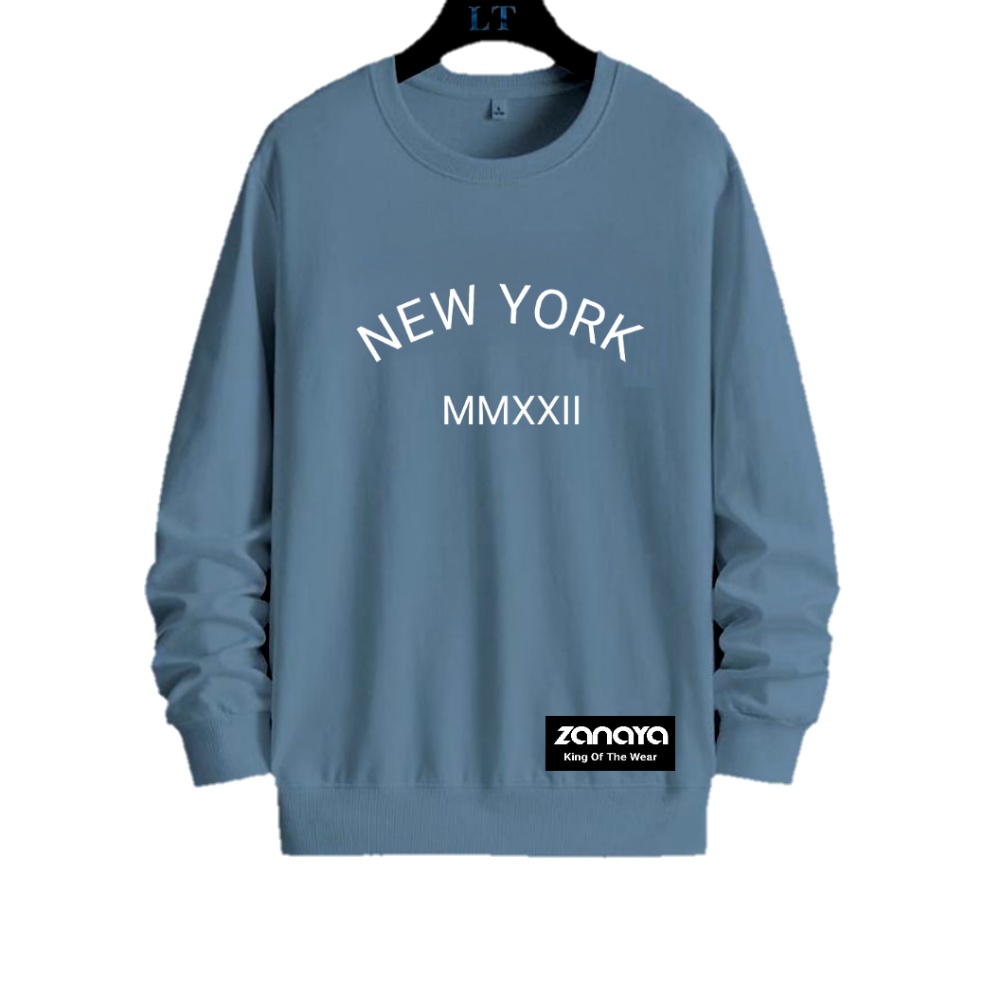 ZANAYA TERBARU Premium Sweater Crewneck NEWYORK Oversize - Sweter Hodie Pria &amp; Wanita Kekinian COD