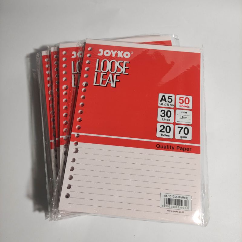 

LOOSE LEAF/KERTAS BINDER/ISI BINDER JOYKO (WARNA) A5 ISI 50