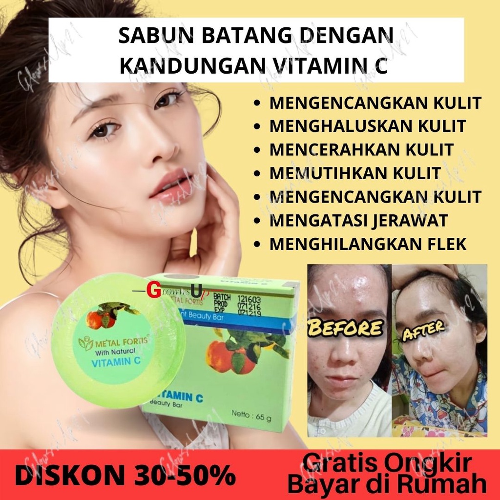 SABUN WAJAH VITAMIN C PENCERAH WAJAH - SABUN WAJAH PENGHILANG JERAWAT SABUN METAL FORTIS VIT C