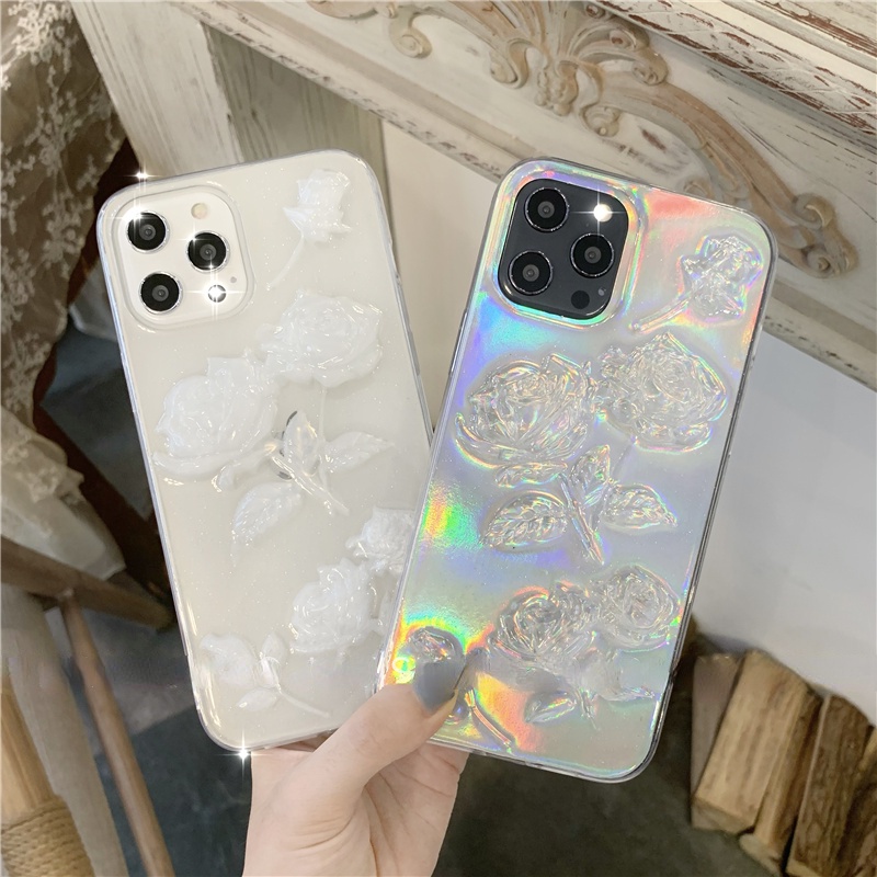 IPHONE Lucu 3D Busur Mutiara Kupu-Kupu Bening Casing Ponsel Untuk Iphone14 13 12 11 Pro Max XS Max XR X7 8plus Lensa Glitter Dilindungi Lembut Shockproof Cover