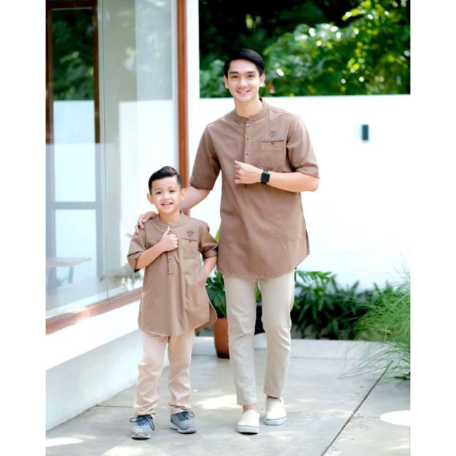Baju Koko  Pria Couple ayah Anak Catton Woshing Lengan Pendek Premium ,Mocca,Army,Mustard,Mint