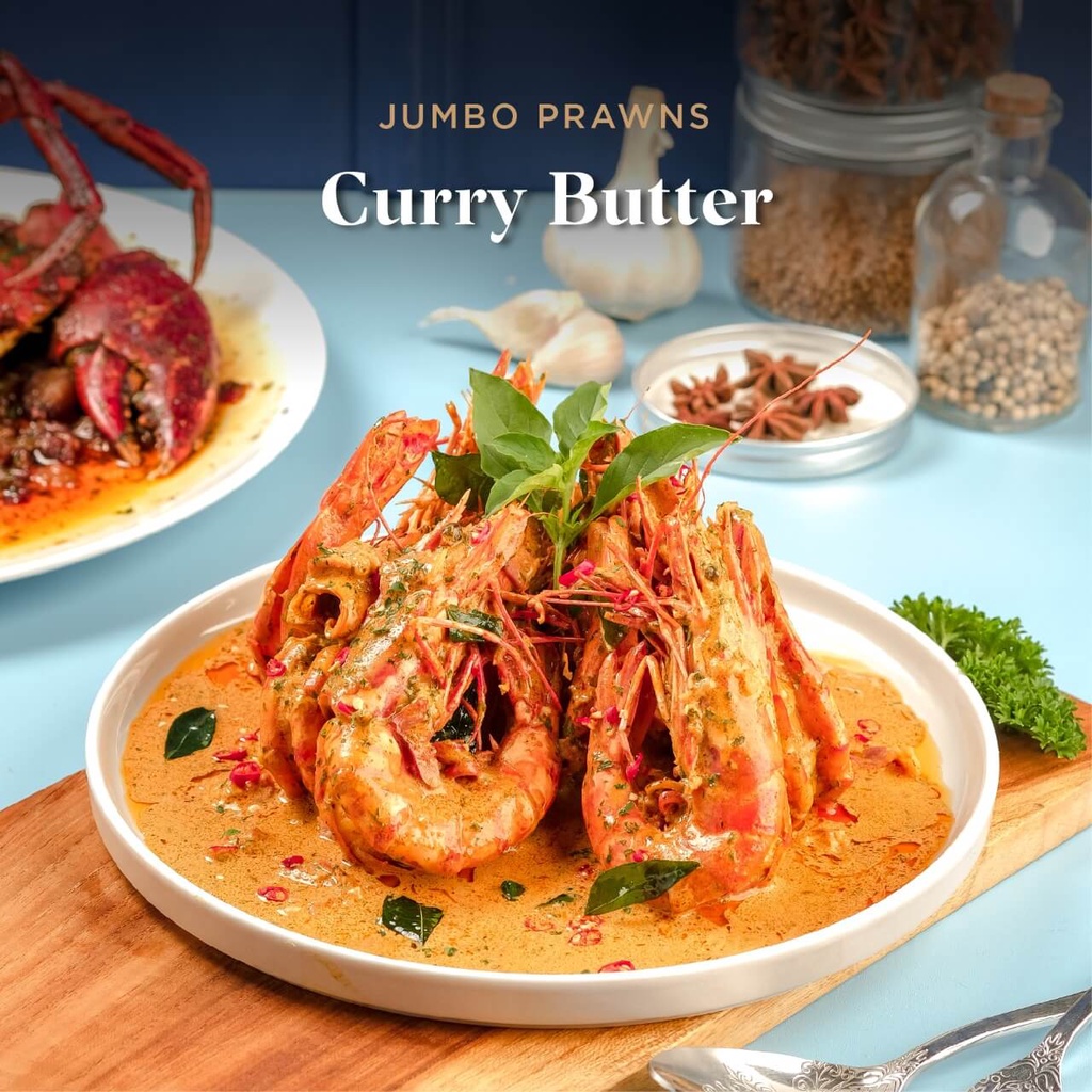 

Crab & Butter - Curry Butter Jumbo King Prawn (Udang Jumbo Kari Mentega) - Restaurant Seafood Online Makanan Siap Saji