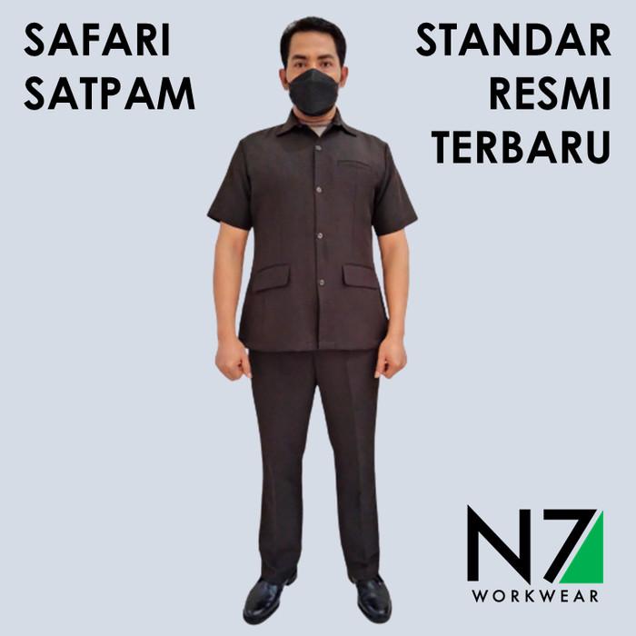 Seragam Security Seragam Safari Coklat Satpam/Security Pria
