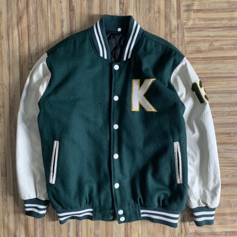 Varsity leather K green