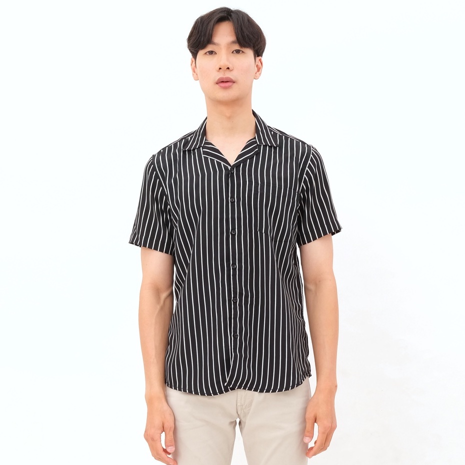 SANVANINA Kemeja Garis Garis Slim Fit Lengan Pendek Simple Stripes E-1225 E-1226 E-1227 E-1313